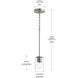 Replay 1 Light 3.88 inch Brushed Nickel Mini-Pendant Ceiling Light