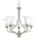 Kensington 5 Light 27 inch Brushed Nickel Chandelier Ceiling Light in Swirl Etched Glass