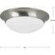 Etched Glass Close-to-Ceiling 2 Light 14 inch Brushed Nickel Flush Mount Ceiling Light