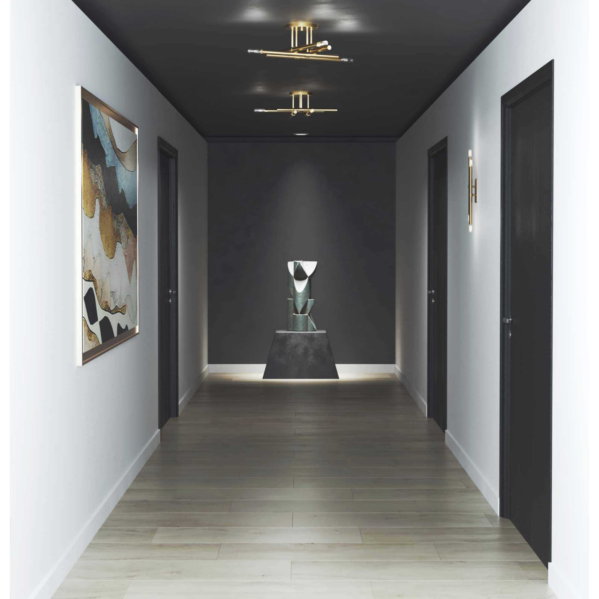 Arya 4 Light 20.12 inch Brushed Gold Semi-Flush Mount Ceiling Light, Design Series