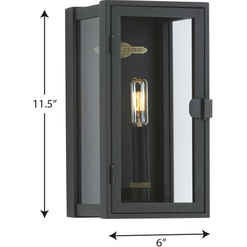 Stature 1 Light 12 inch Textured Black Outdoor Wall Lantern