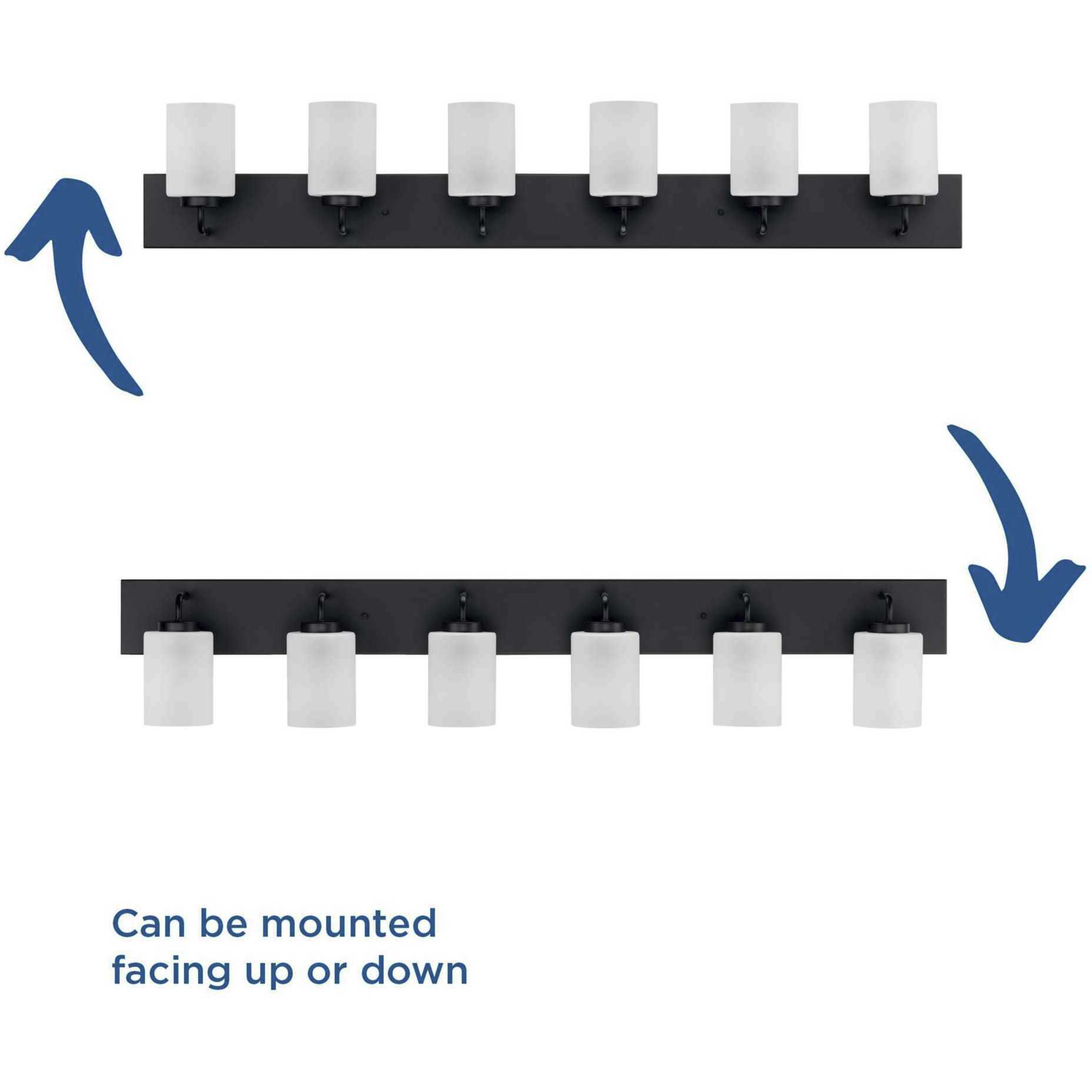 Merry 6 Light 48 inch Matte Black Bath Vanity Light Wall Light