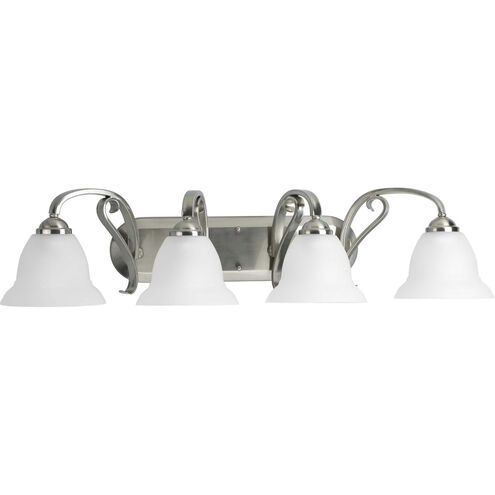 Torino 4 Light 34 inch Brushed Nickel Bath Vanity Wall Light in Etched