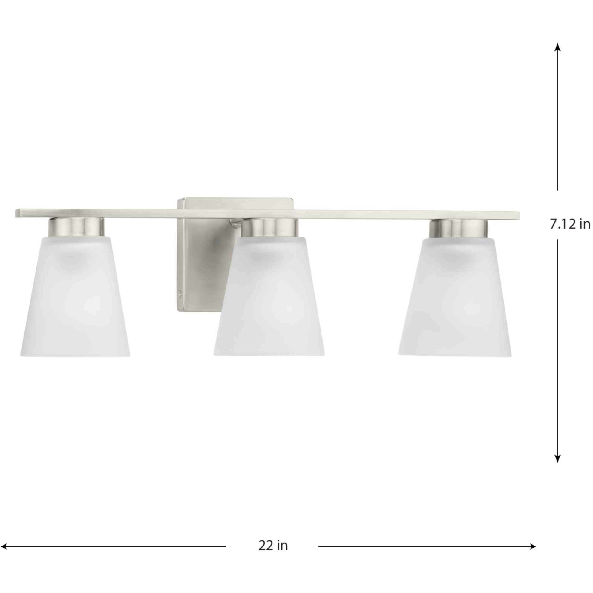 Tanner 3 Light 22 inch Brushed Nickel Vanity Light Wall Light