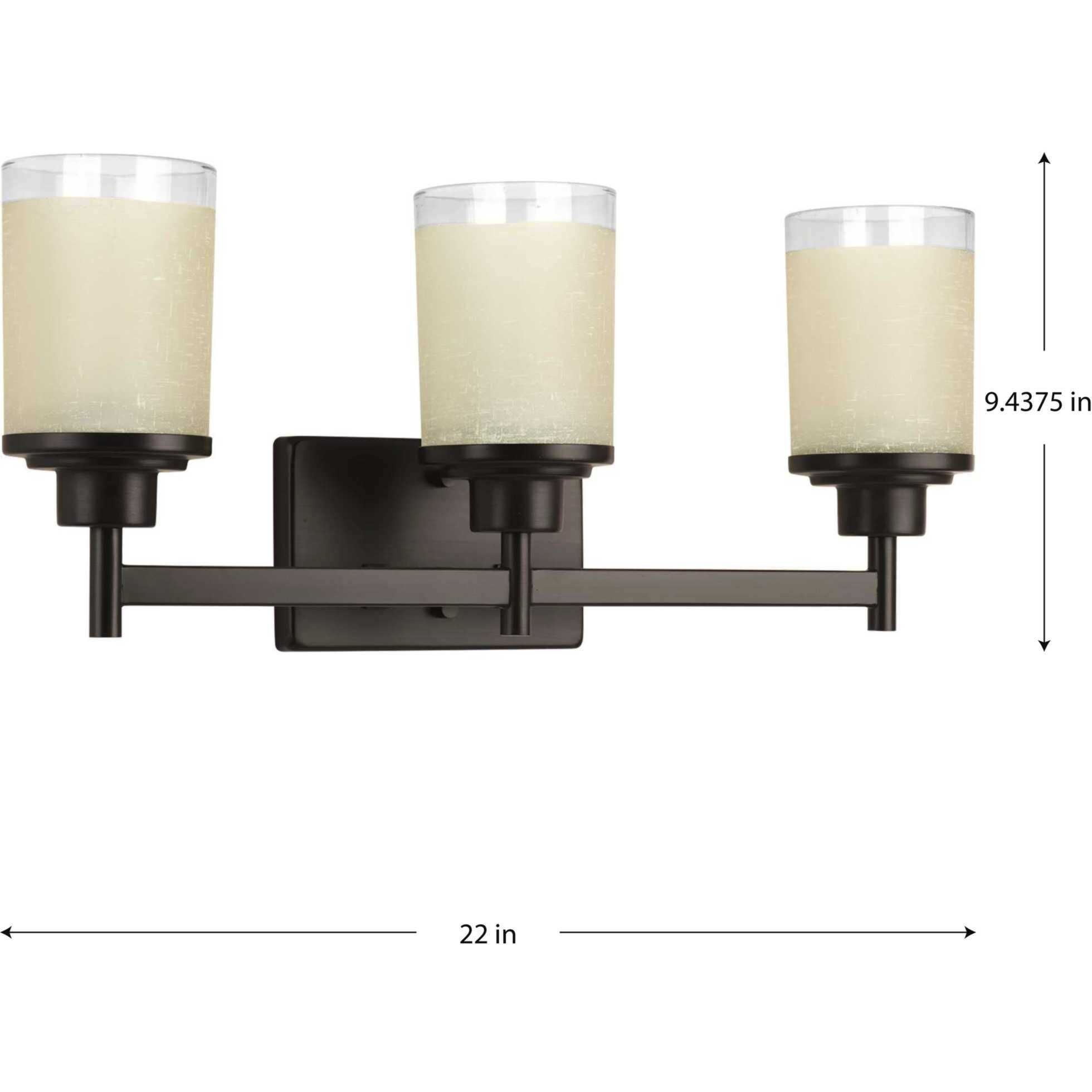 Alexa 3 Light 22 inch Antique Bronze Bath Vanity Wall Light