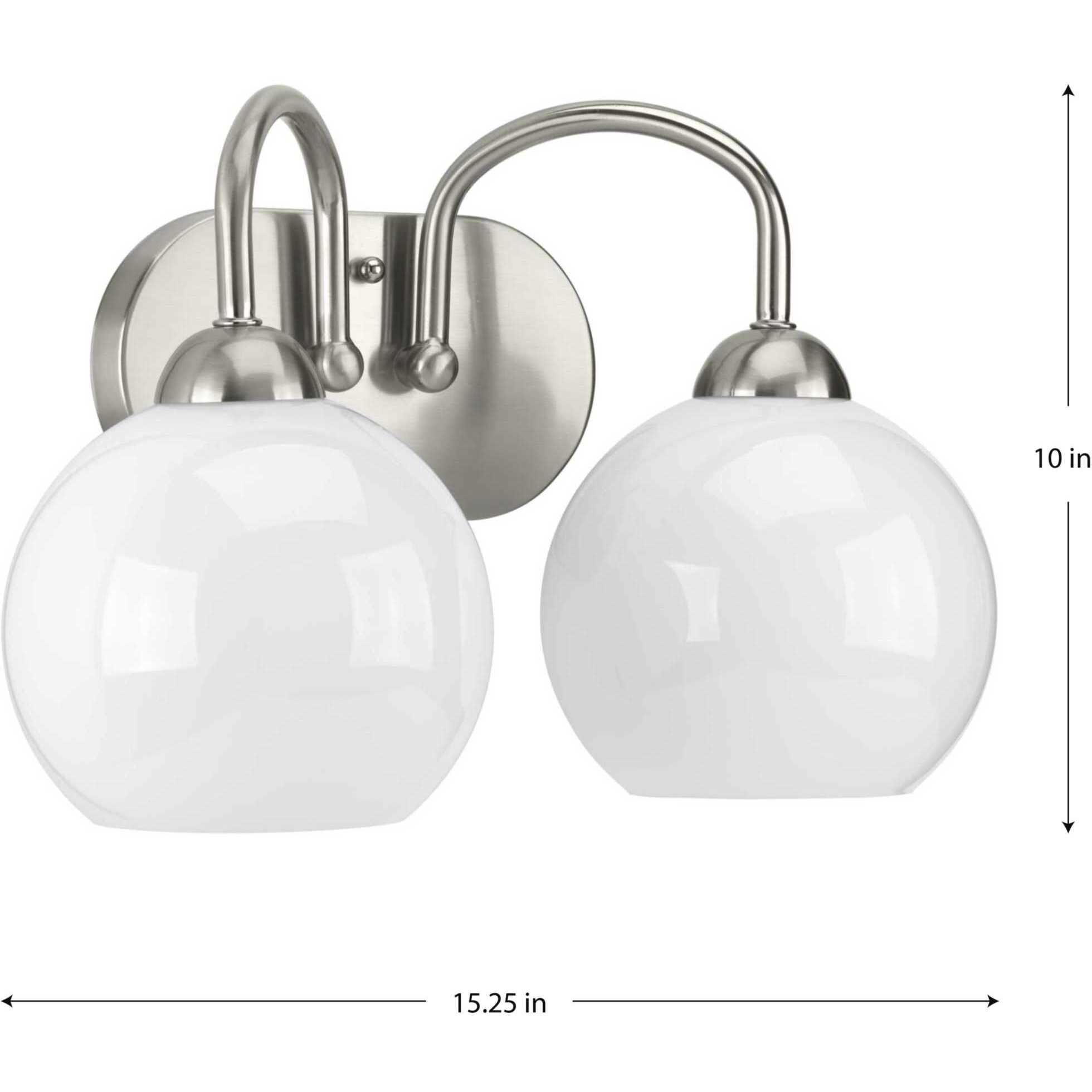 Carisa 2 Light 15 inch Brushed Nickel Bath Vanity Wall Light