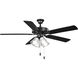 AirPro Builder 52 inch Matte Black with Black/Rustic Charcoal Blades Ceiling Fan
