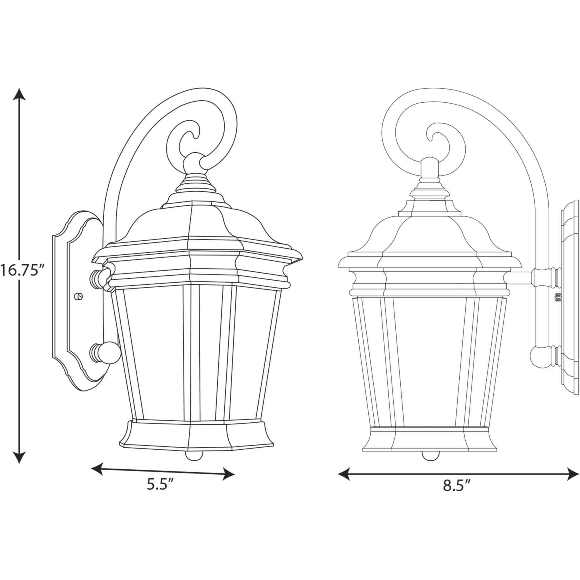 Crawford 1 Light 17 inch Textured Black Outdoor Wall Lantern, Medium