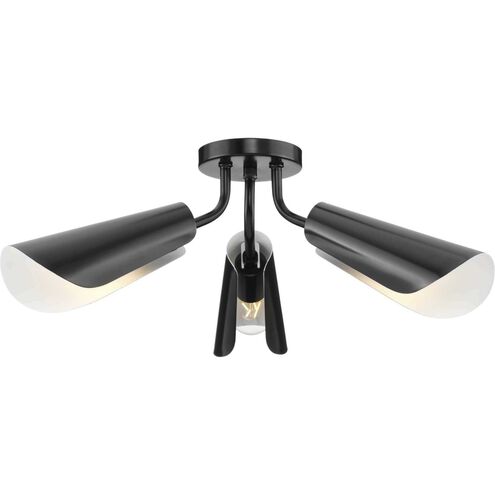 Cornett LED 24 inch Matte Black Semi-Flush Mount Ceiling Light