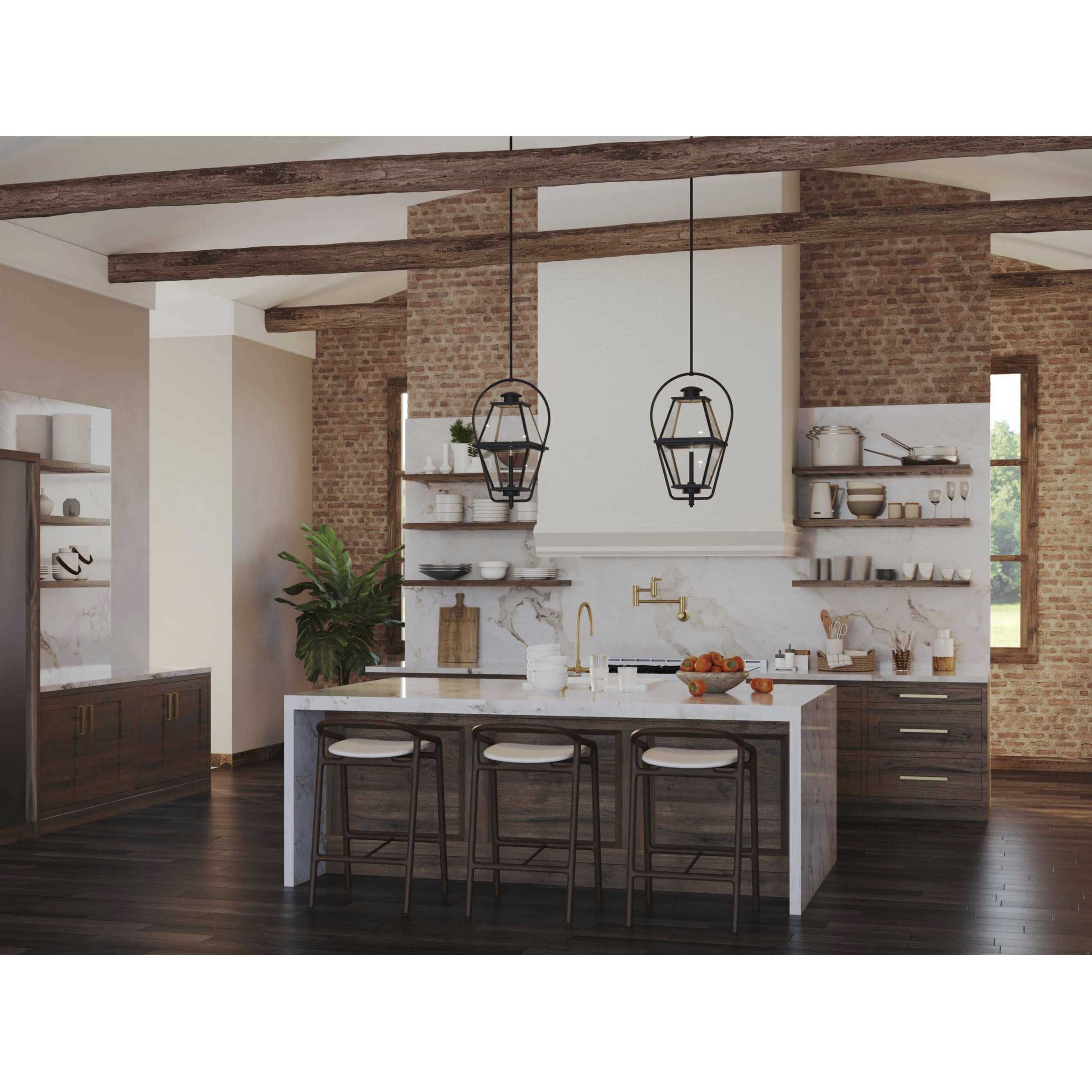 Bradshaw 1 Light 12 inch Textured Black Outdoor Hanging Lantern, Design Series