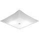 Square Glass 2 Light 14 inch White Close-to-Ceiling Ceiling Light