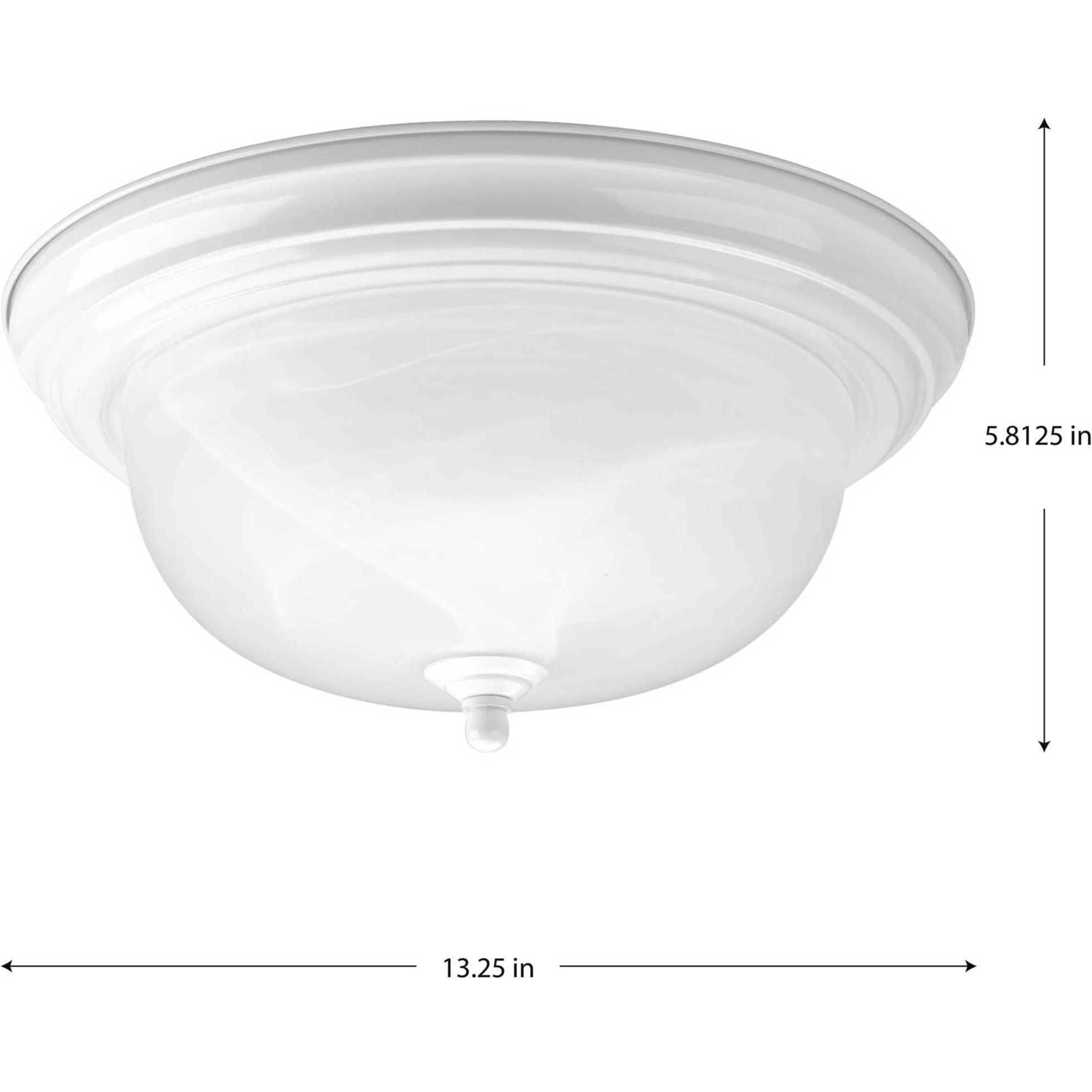 Dome Glass CTC 2 Light 13.25 inch White Flush Mount Ceiling Light in Alabaster Glass