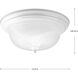 Dome Glass CTC 2 Light 13 inch White Flush Mount Ceiling Light in 13-1/4", Textured White, Alabaster Glass, Standard
