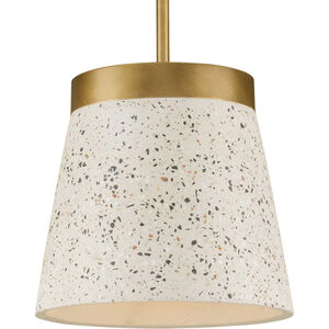 Terrazzo 1 Light 10 inch Distressed Brass Pendant Ceiling Light