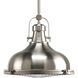 Fresnel Lens LED 16 inch Brushed Nickel Pendant Ceiling Light, Progress LED