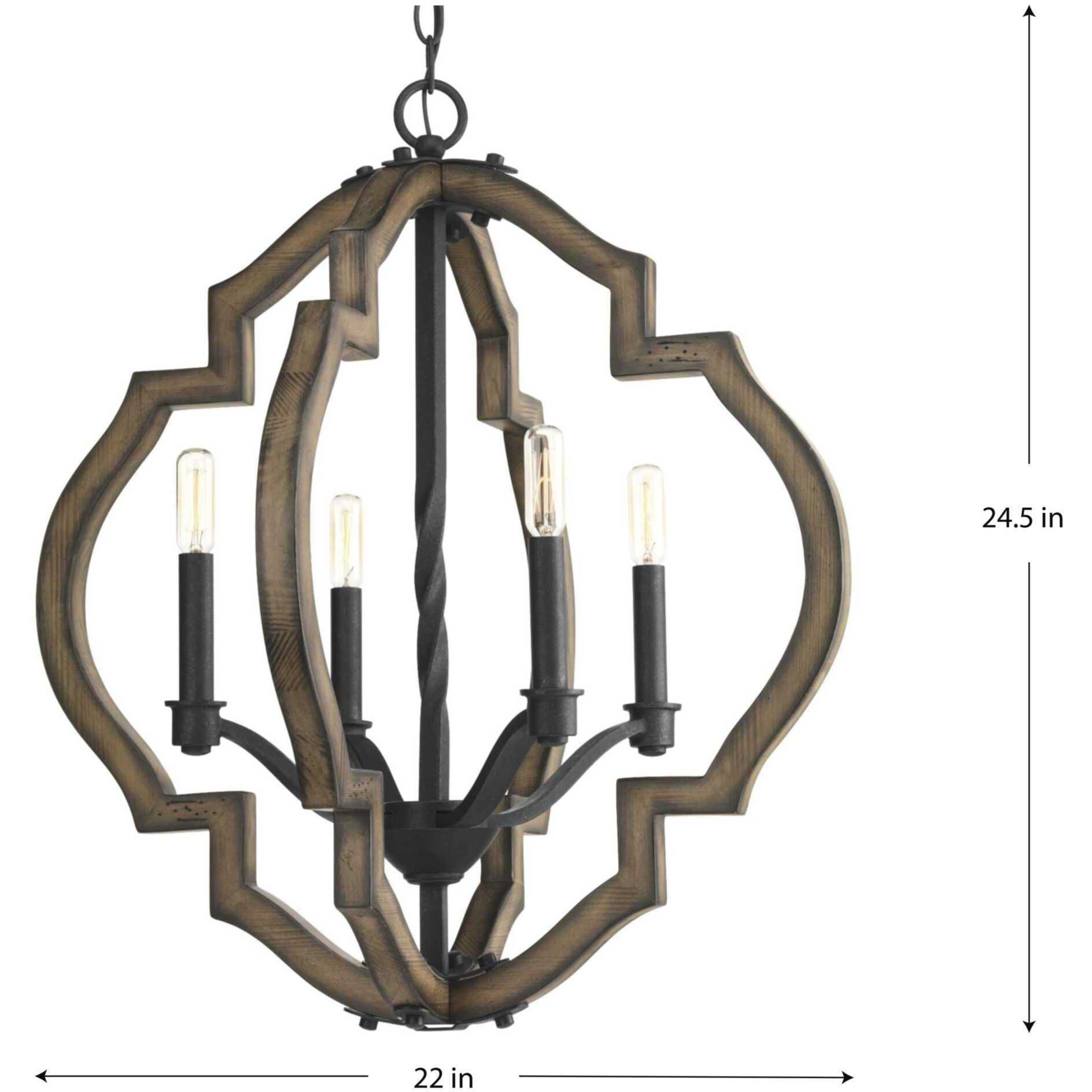 Spicewood 4 Light 22 inch Gilded Iron Chandelier Ceiling Light, Design Series