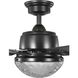 Tompkins 52 inch Matte Black with Matte Black/Toasted Oak Blades Ceiling Fan, Progress LED