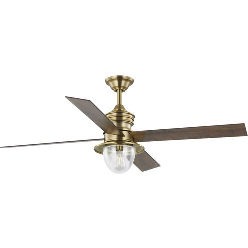 Gillen 56 inch Vintage Brass with Chestnut Blades Indoor/Outdoor Ceiling Fan