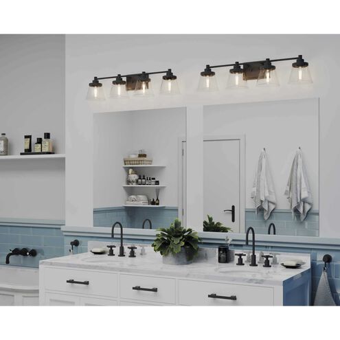 Hinton 4 Light 34 inch Matte Black Bath Vanity Wall Light