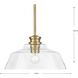 Singleton 1 Light 14 inch Vintage Brass Pendant Ceiling Light