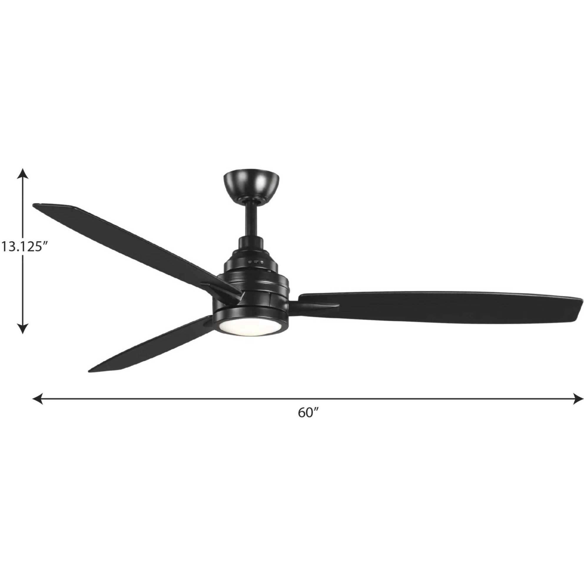 Progress P2554-3130K Gaze 60 inch Black with Distressed Ebony