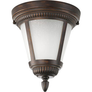 Westport 1 Light 9 inch Antique Bronze Outdoor Close-to-Ceiling Lantern in Bulbs Included, Etched Seeded
