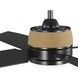 Shaffer II 56 inch Matte Black with Matte Black/Rustic Charcoal Blades Ceiling Fan, Progress LED