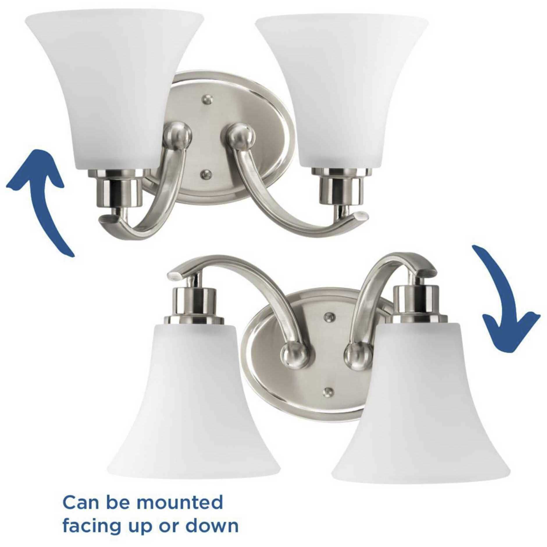 Joy 2 Light 14 inch Brushed Nickel Bath Vanity Wall Light