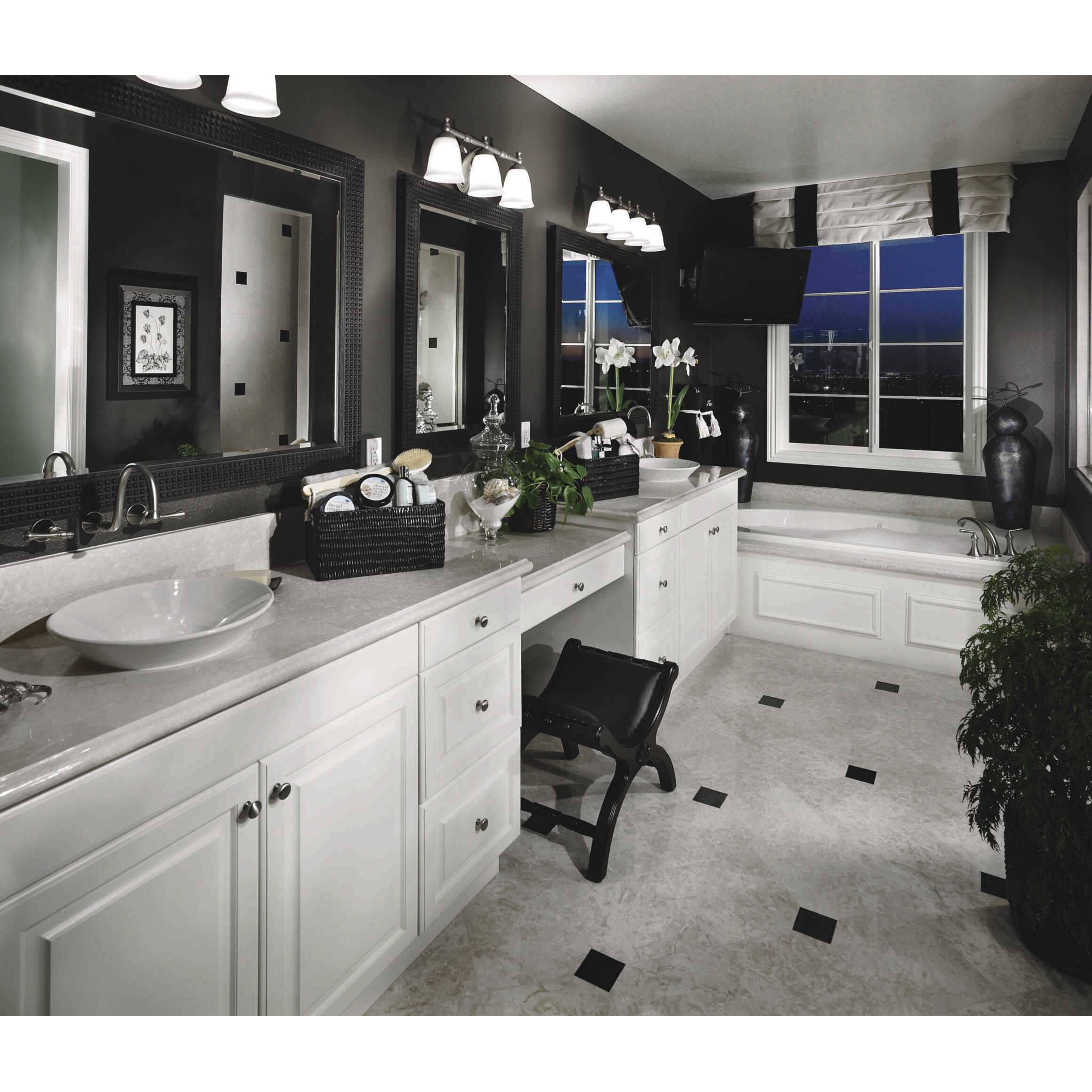 Victorian 3 Light 25 inch Brushed Nickel Bath Vanity Wall Light, Delta