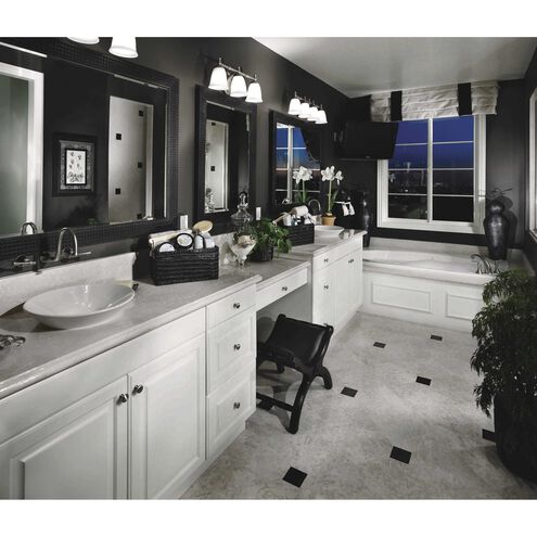 Victorian 3 Light 25 inch Brushed Nickel Bath Vanity Wall Light, Delta