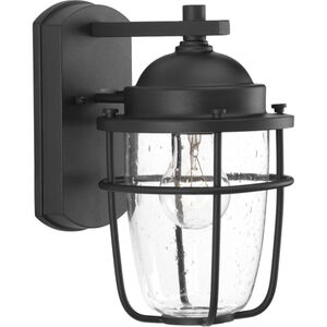 Holcombe 1 Light 11 inch Textured Black Outdoor Wall Lantern, Small