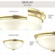Replay 2 Light 14 inch Brushed Gold Flush Mount Ceiling Light