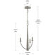 Jheni 3 Light 12 inch Brushed Nickel Chandelier Ceiling Light