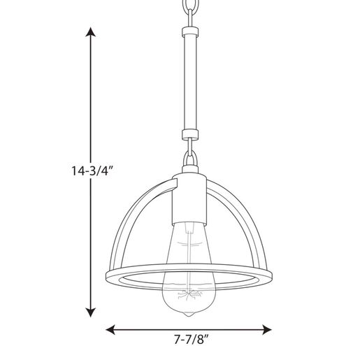 Trestle 1 Light 8 inch Gilded Iron Mini-Pendant Ceiling Light