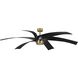 Insigna 72 inch Vintage Brass with Matte Black Blades Ceiling Fan