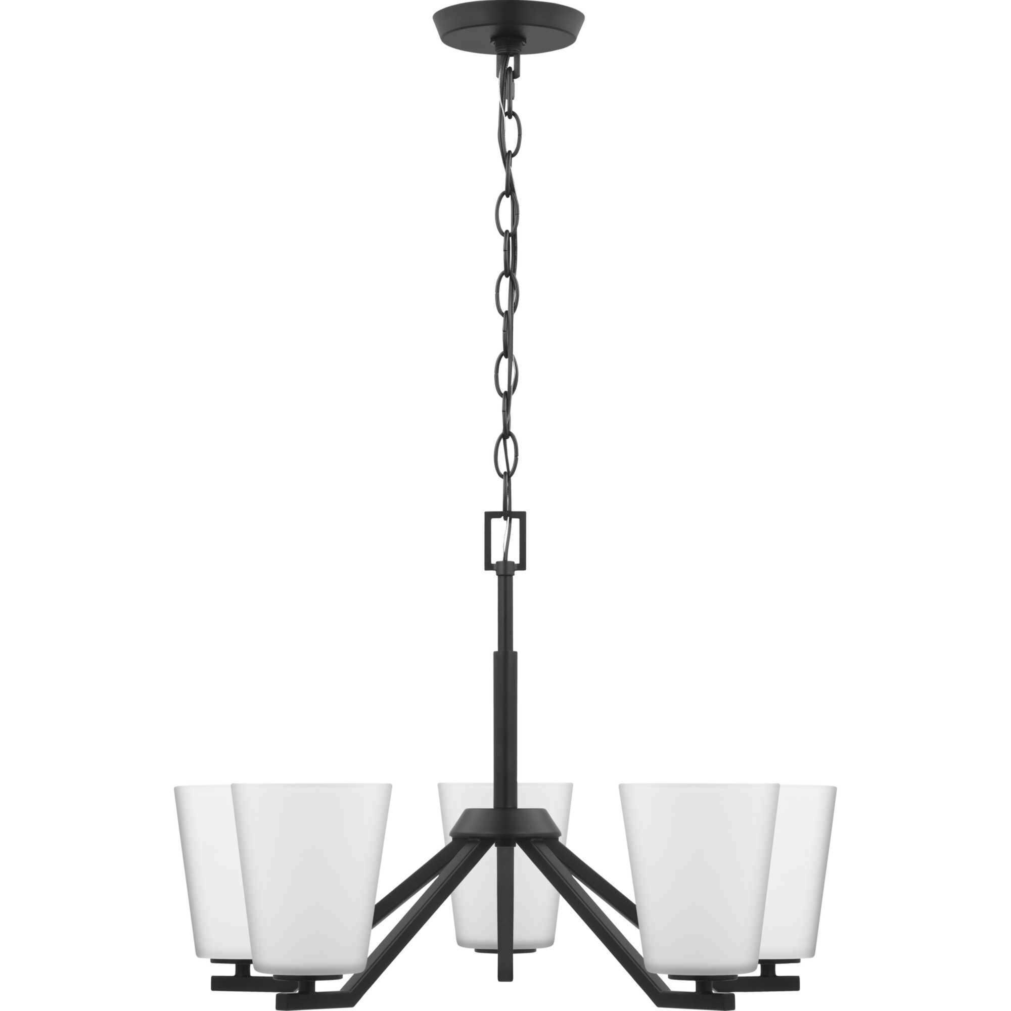 Vertex 5 Light 22.5 inch Matte Black Chandelier Ceiling Light