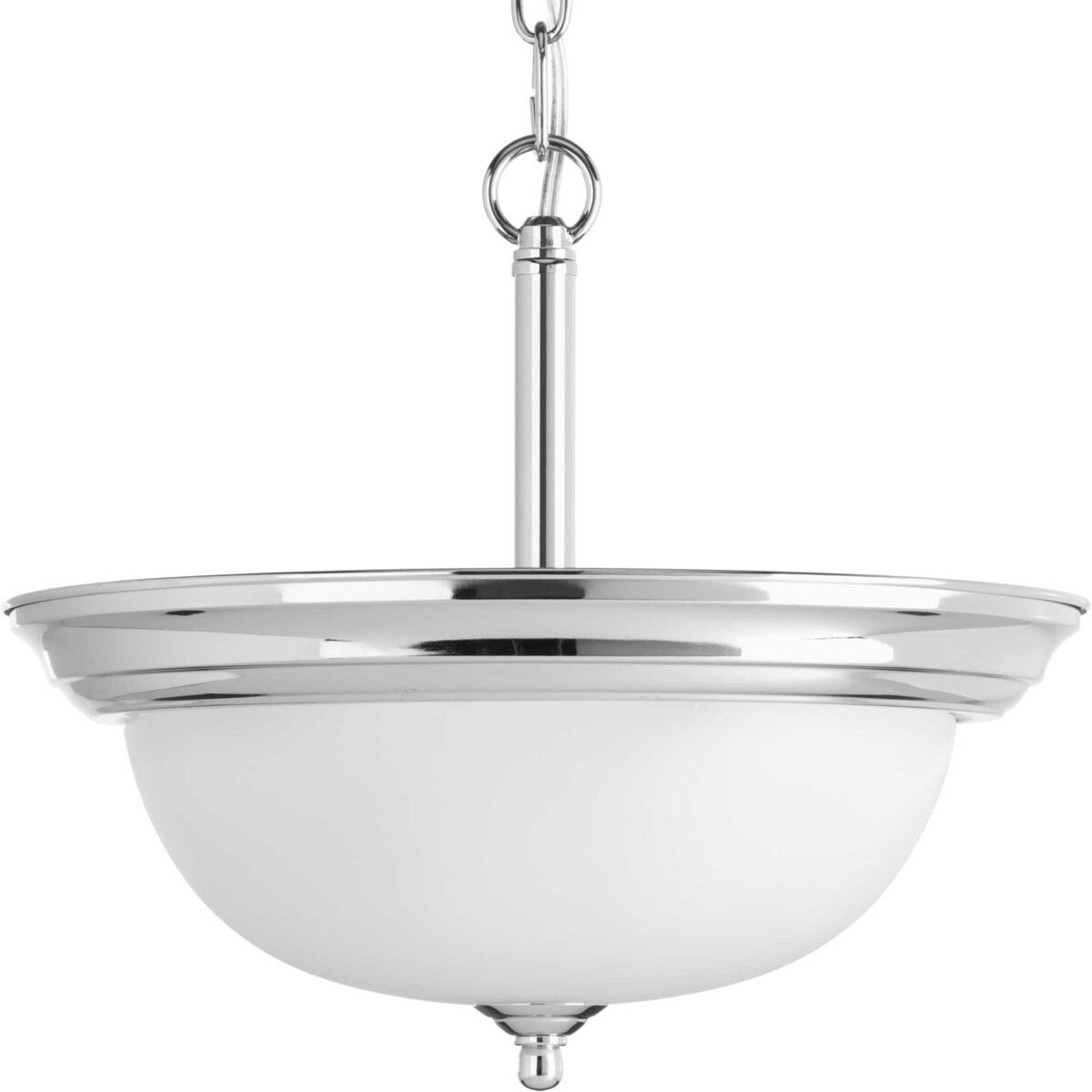 Dome Glass CTC 2 Light 13.19 inch Polished Chrome Semi-Flush Mount Convertible Ceiling Light