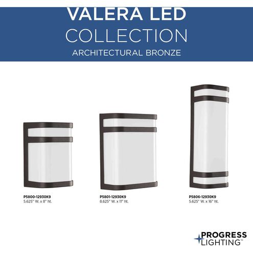 Valera LED LED 8 inch Architectural Bronze Outdoor Wall Lantern, Progress LED