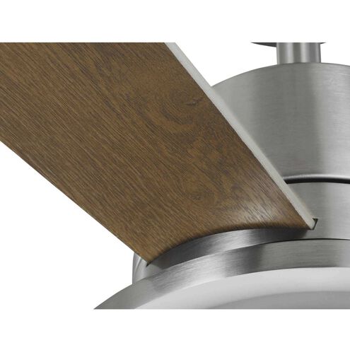 Tarsus 52 inch Brushed Nickel with Silver/Chestnut Blades Ceiling Fan, Progress LED