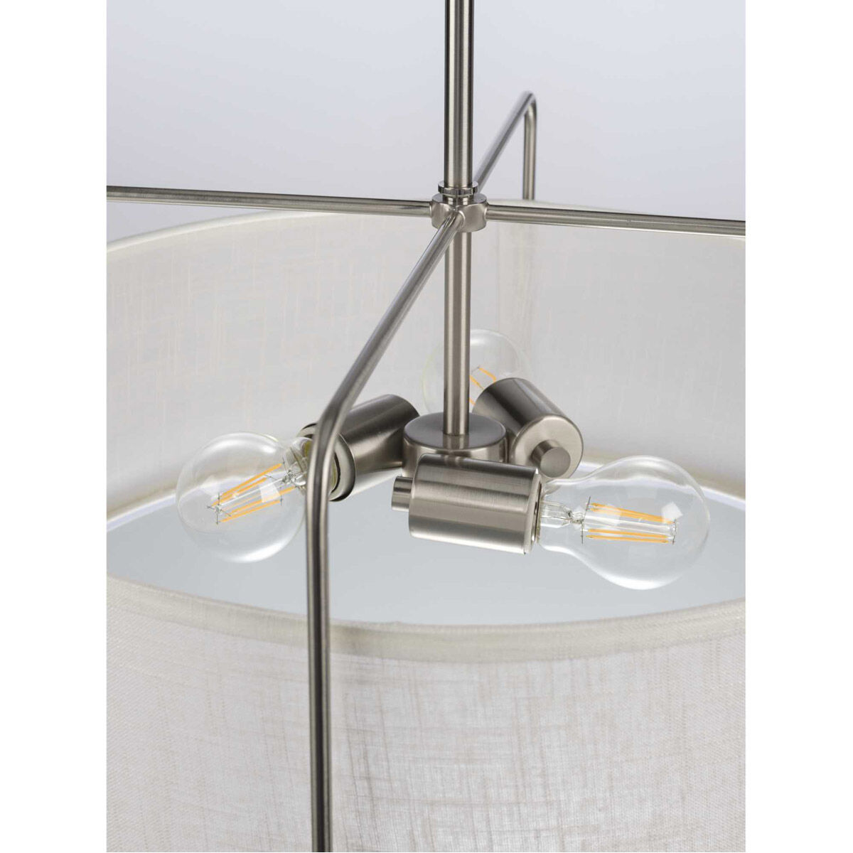 Kempsey 3 Light 22 inch Brushed Nickel Semi-Flush Mount Convertible Ceiling Light