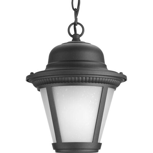Westport LED 9 inch Black Outdoor Hanging Lantern in Integrated LED, Etched Seeded