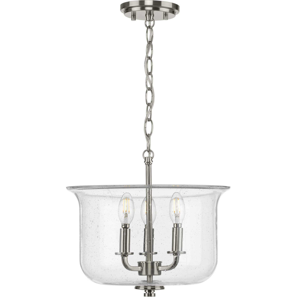 Winslett 3 Light 14 inch Brushed Nickel Semi-Flush Mount Convertible Ceiling Light