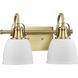 Preston 2 Light 14 inch Vintage Brass Vanity Light Wall Light