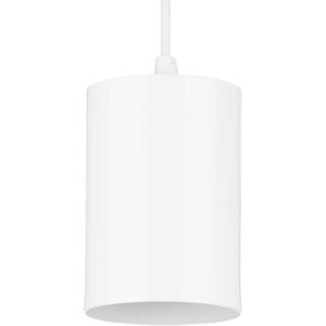 CYL RNDS 1 Light 5 inch White Outdoor Pendant 
