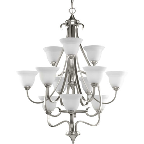 Torino 12 Light 34 inch Brushed Nickel Foyer Chandelier Ceiling Light in Etched