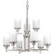 Alexa 9 Light 28 inch Brushed Nickel Chandelier Ceiling Light