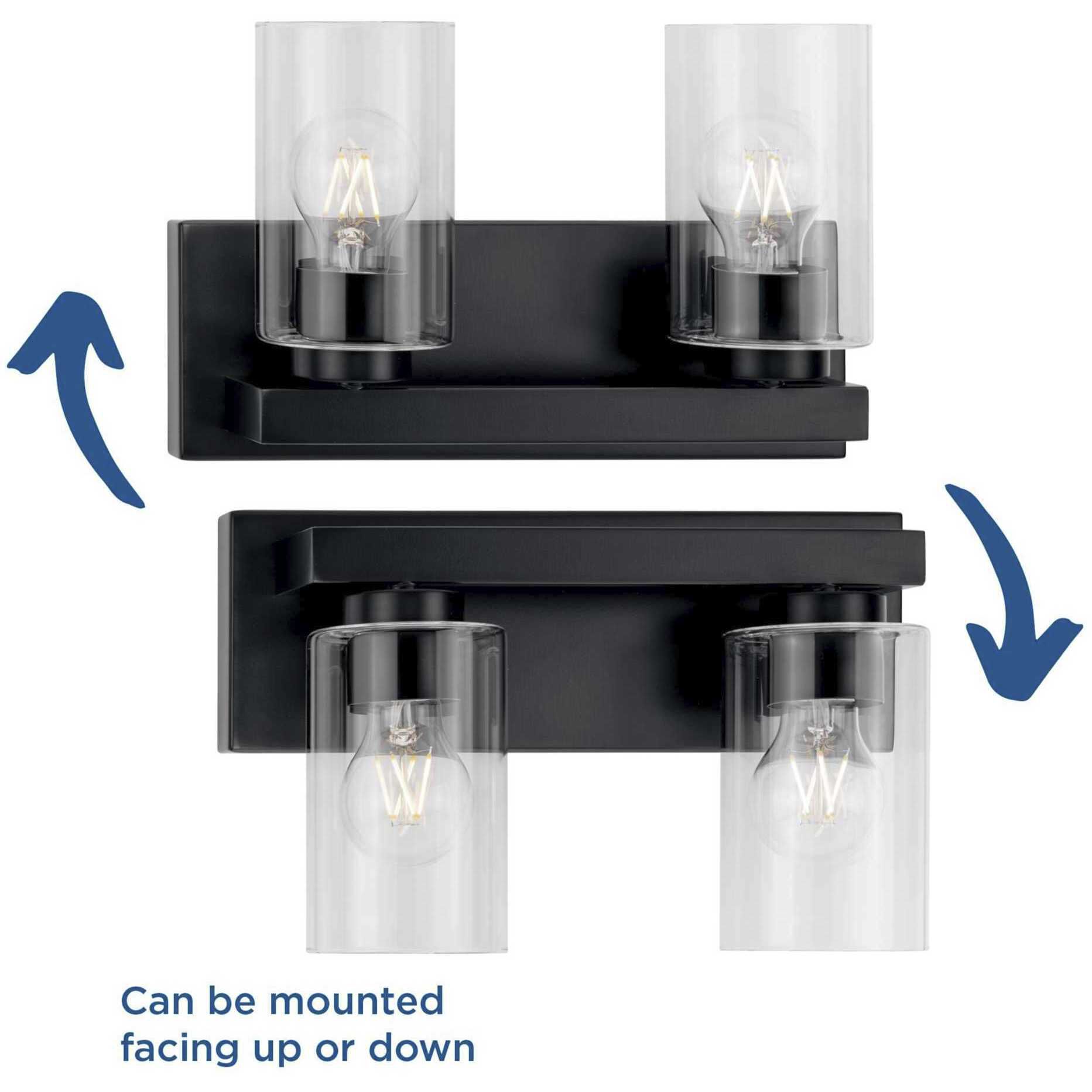 Goodwin 2 Light 12.87 inch Matte Black Vanity Light Wall Light