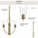 Jheni 3 Light 14 inch Brushed Gold Chandelier Ceiling Light