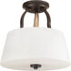 Club 3 Light 14 inch Antique Bronze Convertible Semi-Flush Ceiling Light
