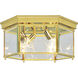 Beveled Glass 4 Light 13 inch Polished Brass Close-to-Ceiling Ceiling Light